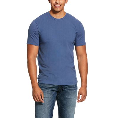 Ariat Retro Basic - T Shirts Blauw Heren - 16388-375